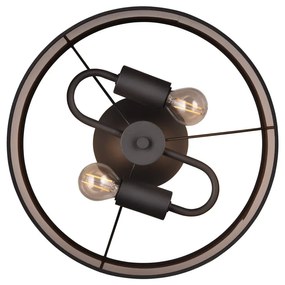 Plafonieră neagră-maro ø 30 cm Davos – Trio