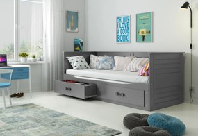 Expedo Pat pentru copii OLYMP P2 + SD + saltea + somieră GRATIS, 200x80, alb
