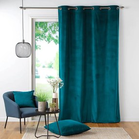 Draperie albastră din catifea reiată 140x260 cm Casual – douceur d'intérieur