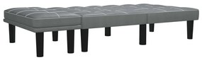 284760 vidaXL Canapea cu 2 locuri, gri, piele ecologică