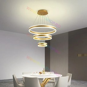 Lustra LED Cu Telecomanda, Elit's Esn1768/600-GD, 208W, GOLD