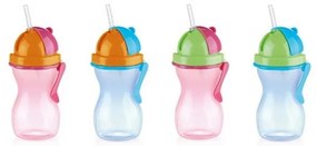 Sticlă de copii Tescoma BAMBINI, cu pai, albastru, 300 ml