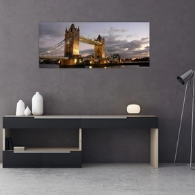 Tablou - Tower Bridge la noapte (120x50 cm)
