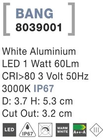 Spot LED incastrabil ambiental de exterior IP67 BANG NVL-8039001