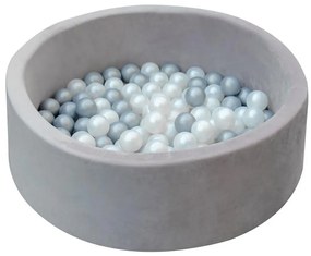 2Kids Toys - Piscină uscată pentru copii cu bile, Ø 90 cm, gri