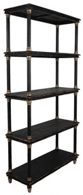 Biblioteca neagra, din lemn masiv, aspect vintage, Noire