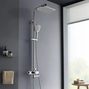 Coloana de dus cu baterie monocomanda Rubineta Veneto+Easy Push finisaj crom lucios