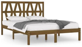 3104001 vidaXL Cadru de pat, maro miere, 140x200 cm, lemn masiv de pin
