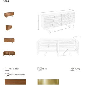 Comoda din furnir de nuc Walnut 118cm