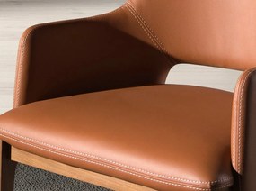 Scaun design LUX, Nuc, Piele sintetica, Brown