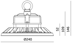 Plafonieră LED industrială RIO PRO HIGHBAY LED/100W/230V 4000K IP65
