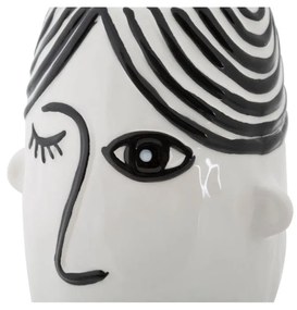 Vază din porțelan Mauro Ferretti Face, alb - negru