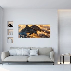 Tablou - Delfinii (120x50 cm)