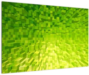 Tabloul cuburilor galbenverzui (90x60 cm)
