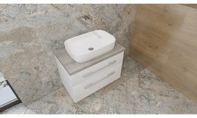 Lavoar pe blat Rune Knut dreptunghiular 60 cm alb lucios