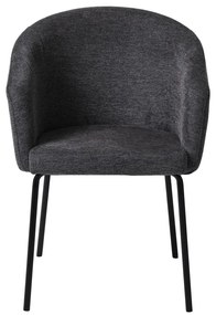 Scaun de sufragerie gri închis cu cotiere tapițat Easton – Unique Furniture