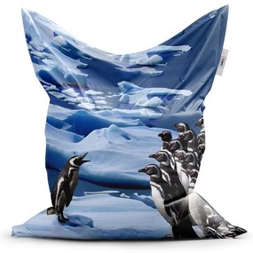 Sac de șezut Classic pinguini - pentru copii, albastru