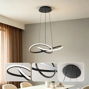Brilagi - Lustra LED reglabilă suspendată pe cablu INFINITY LED/55W/230V 50x50 cm neagră + telecomandă