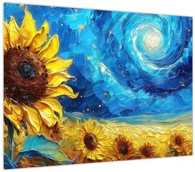 Tablou - Pictura floarea-soarelui (70x50 cm)