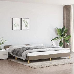 347443 vidaXL Cadru de pat cu tăblie, gri taupe, 200x200 cm, textil