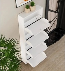 Pantofar 4 usi,din metal,culoare alb
