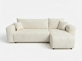 Canapea extensibila de colt, crem, SORELA, reversibila + 2 perne gratuite