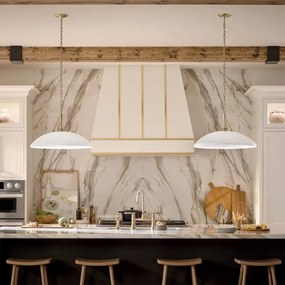 Lustră pe lanț Kichler KL-DELAROSA-P-WH DELAROSA 1xE27/60W/230V alb/alamă