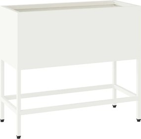 vidaXL Ghiveci ridicat pentru grădină Alb 60 x 26 x 45 cm Oțel