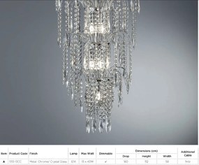 Lustra cristal casa scarii design LUX Waterfall 13L 1313-13CC SRT