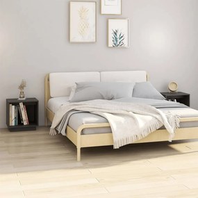 vidaXL Noptiere, 2 buc., gri, 40x30x40 cm, lemn masiv de pin
