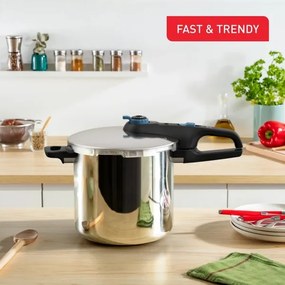 Oală sub presiune Tefal 8 l SECURE TRENDY oțel inoxidabil