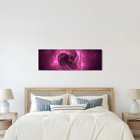 Tablou cu abstracțiune modernă în roz (cu ceas) (90x30 cm)