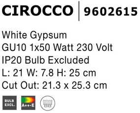 Spot incastrabil ideal pentru iluminat scara sau hol CIROCCO, 21x25cm NVL-9602615