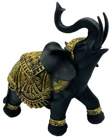 Statueta Elefant, Zola, Negru, 15x21cm