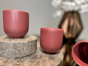Pahar Cafea Ceramica Novum (Rosu Grena-Mat, 250ml) Gresie Glazurata Manual
