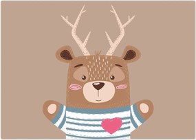 Tablou pe sticlă - Cerb în cămașă cu dungi (70x50 cm)