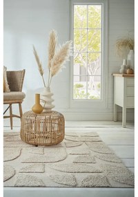 Covor crem țesut manual din bumbac 80x150 cm Ada Arch Geo – Flair Rugs