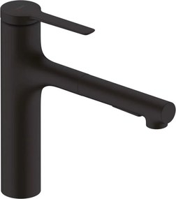 Baterie bucatarie cu dus extractibil Hansgrohe Zesis M33 160 negru mat 2 tipuri de jet