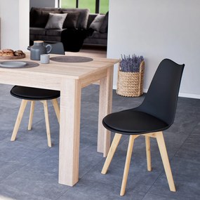 Scaun de sufragerie Silla 6 buc în negru