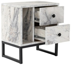 Măsuță de noptieră Glimmer Fressia Marble Black