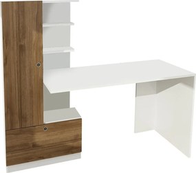 Birou DOMINGOS, alb/alun, PAL melaminat, 120x74x120 cm