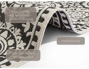 Covor adecvat pentru exterior NORTHRUGS Jardin, 80 x 250 cm, negru-crem