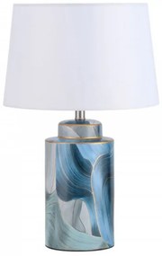 Veioza albastra din ceramica, ø 40 cm, soclu E27, Max 40W, Elegant Mauro Ferreti