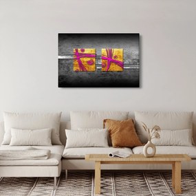 Tablou - Pătratr colorate pe fond negru (90x60 cm)