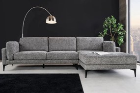 Coltar cu sezlong dreapta, Tesatura Structurata Chenille Gri, MANHATTAN 295cm