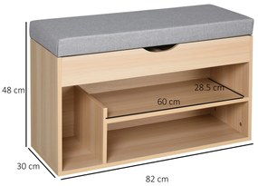 HomCom banca din lemn pentru pantofi, 80x30x48cm | Aosom Ro