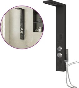 vidaXL Sistem panou de duș din aluminiu, negru
