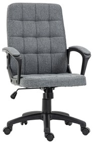 Vinsetto Scaun de Birou Rotativ cu Înălțime Reglabilă și Brațe Stil Modern 59x63x96-105,5 cm Gri Închis | Aosom Romania