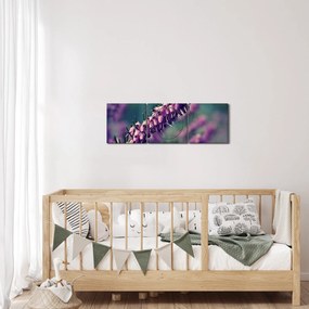 Tablou cu floare violetă (cu ceas) (90x30 cm)