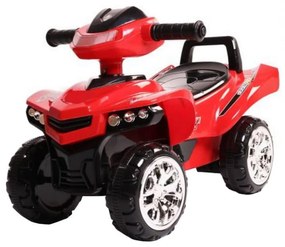 Masinuta cu Functie de Trotineta Fara Pedale Pentru Copii NOVOKIDS™ ATV No Fear Rider, Maxim 25 Kg, Cu Melodii, Sezut comfortabil, Rosu cu Negru